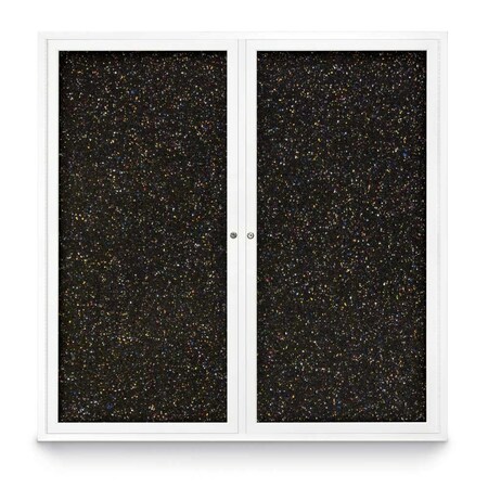 United Visual Products Sliding Door Indoor Enclosed Corkboard, 7 UV9027ACSH-GOLD-ULTMAR